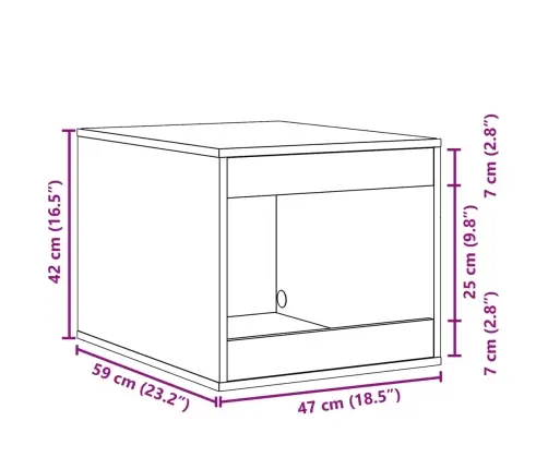 Kaķu Pakaišu Kastes Korpuss 47X59X42 Cm Inženierijas Koks Vidaxl