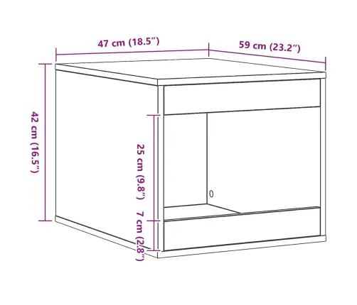 Kassi Liivakast Korpus, Käsitöötamm, 47X59X42 cm Tehispuit