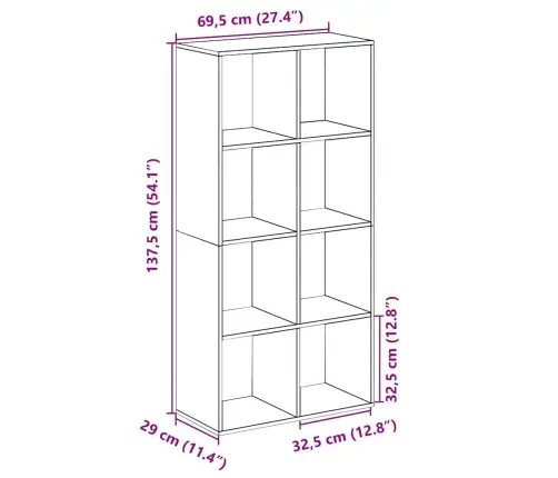 Telpas Sadalītājs, Grāmatu Plaukts, Koka Krāsa, 69,5X29X137,5Cm Vidaxl