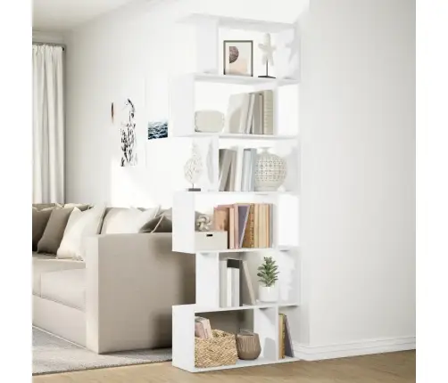 Ruumijagaja 6 Korrust, Valge, 70X24X193 cm Tehispuit