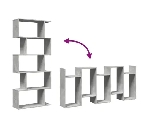 Pertvara/Knygų Spinta, Betono Pilka, 70X24X161cm 5 Pakopų