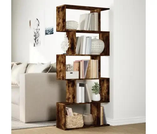 Pertvara/Knygų Spinta, Dūminio Ąžuolo, 70X24X161cm 5 Pakopų