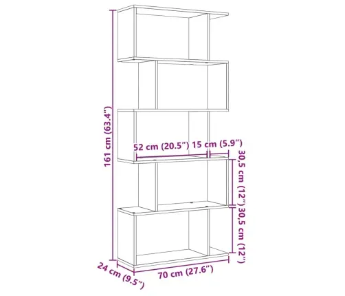 Ruumijagaja 5 Korrust, Käsitöötamm, 70 X 24 X 161 cm Tehispuit