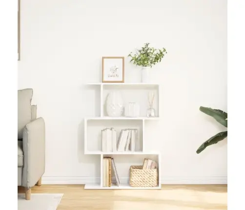 Ruumijagaja Raamaturiiul, 3 Riiulit, Valge, 70 X 24 X 97 cm Töödeldud Puit