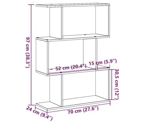 Ruumijagaja 3 Korrust, Hall Sonoma, 70X24X97 cm Tehispuit Ruumijagaja 3 Korrust, Hall Sonoma, 70X24X97 cm Tehispuit