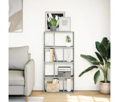 Grāmatu Plaukts, Betona Pelēks, 60X20X120 Cm, Inženierijas Koks Vidaxl