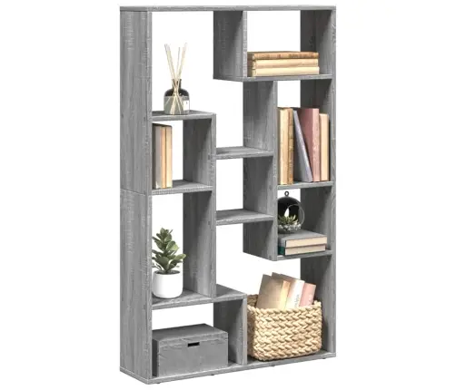 Grāmatu Plaukts, Pelēka Koka, 72X20X120 Cm, Inženierijas Koks Vidaxl