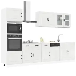 7-Daļīgs Virtuves Skapītis Komplekts, Kalmar, Spīdīgi Balta Vidaxl