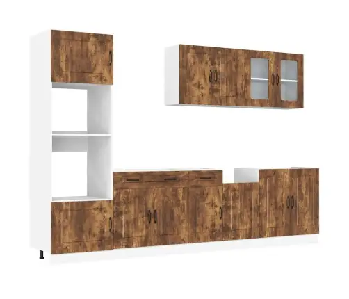 7-Osaline Köögikapi Komplekt Kalmar, Tehispuit