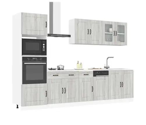 Virtuvinių Spintelių Komplektas, 7 Dalių, Kalmar, Pilka