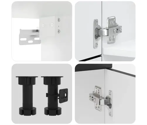 7-Osaline Köögikapi Komplekt Kalmar, Must, Tehispuit