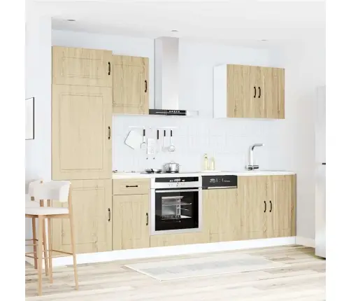 7-Daļīgs Virtuves Skapītis Komplekts, Kalmar, Ozolkoka Vidaxl