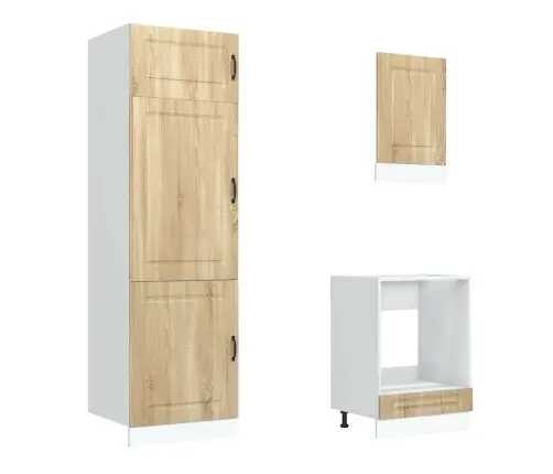 7-Daļīgs Virtuves Skapītis Komplekts, Kalmar, Ozolkoka Vidaxl