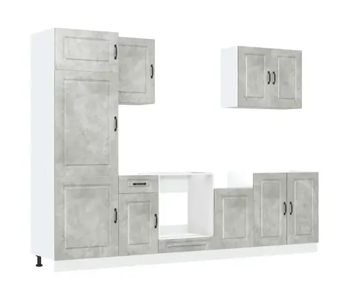 Virtuvinių Spintelių Komplektas, 7 Dalių, Kalmar, Betono Pilka