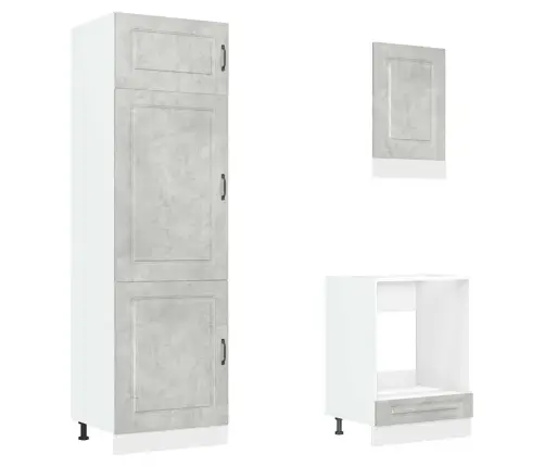 Virtuvinių Spintelių Komplektas, 7 Dalių, Kalmar, Betono Pilka