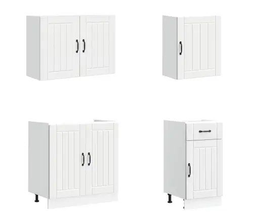 7-Daļīgs Virtuves Skapītis Komplekts, Lucca, Balta Vidaxl