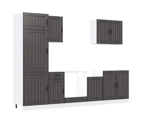 Virtuvinių Spintelių Komplektas, 7 Dalių, Lucca, Juoda