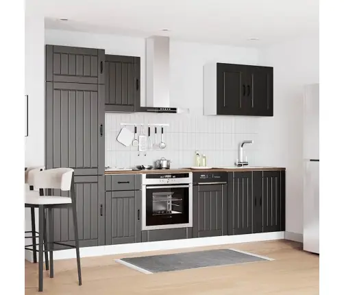 Virtuvinių Spintelių Komplektas, 7 Dalių, Lucca, Juoda