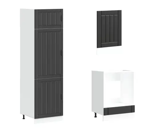 Virtuvinių Spintelių Komplektas, 7 Dalių, Lucca, Juoda