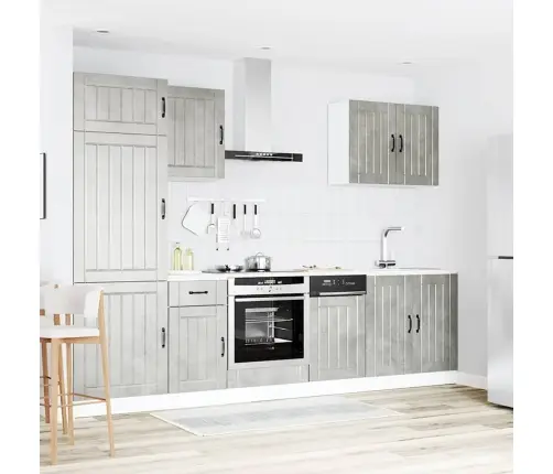 Virtuvinių Spintelių Komplektas, 7 Dalių, Lucca, Betono Pilka