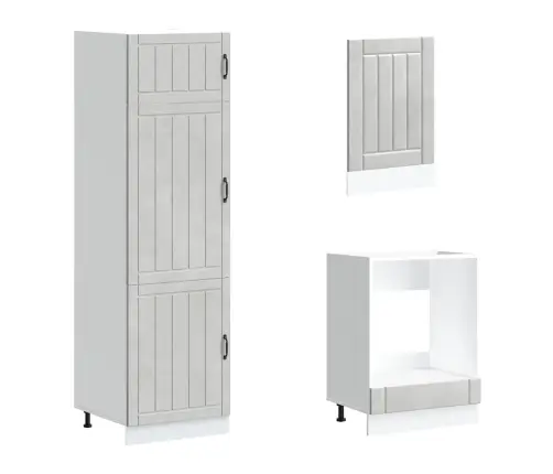 Virtuvinių Spintelių Komplektas, 7 Dalių, Lucca, Betono Pilka