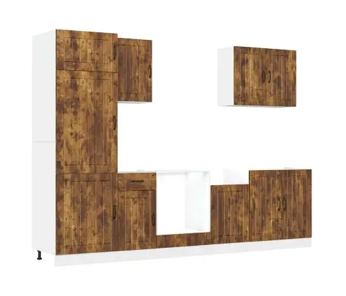 7-Osaline Köögikapi Komplekt Lucca, Tehispuit