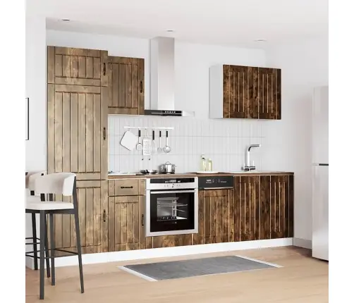 7-Osaline Köögikapi Komplekt Lucca, Tehispuit