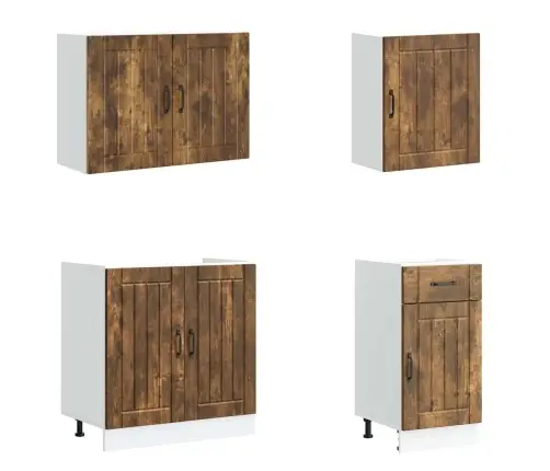 7-Osaline Köögikapi Komplekt Lucca, Tehispuit