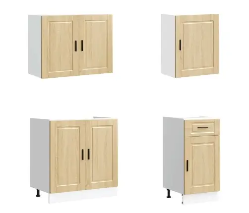 7-Daļīgs Virtuves Skapītis Komplekts, Porto, Ozolkoka Vidaxl