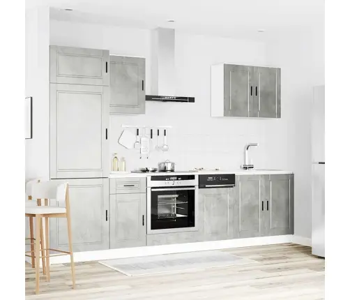 7-Daļīgs Virtuves Skapītis Komplekts, Kalmar, Betona Pelēks Vidaxl