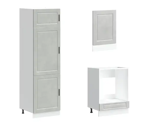 7-Daļīgs Virtuves Skapītis Komplekts, Kalmar, Betona Pelēks Vidaxl