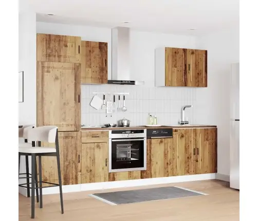 7-Osaline Köögikappide Komplekt "Porto", Vanast Puidust Tehispuit