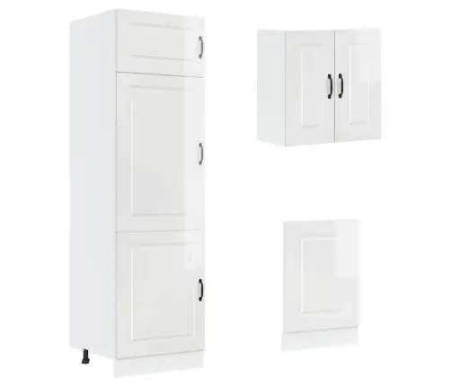 8-Daļīgs Virtuves Skapītis Komplekts, Kalmar, Spīdīgi Balta Vidaxl