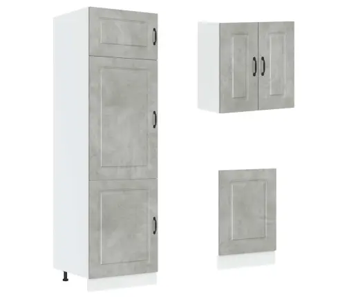 8-Daļīgs Virtuves Skapītis Komplekts, Kalmar, Betona Pelēks Vidaxl