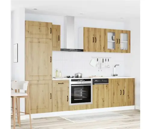 8-Daļīgs Virtuves Skapītis Komplekts, Kalmar, Koka Krāsā Vidaxl