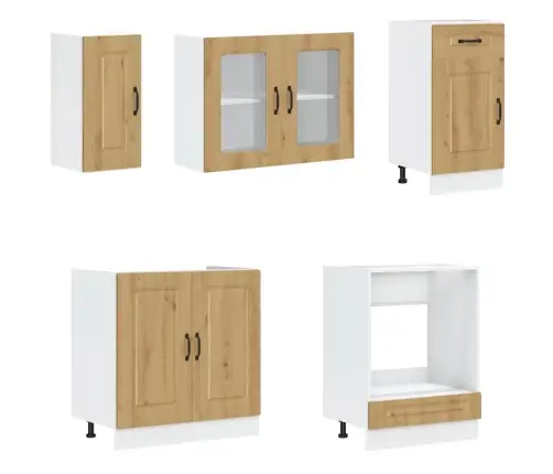 8-Daļīgs Virtuves Skapītis Komplekts, Kalmar, Koka Krāsā Vidaxl