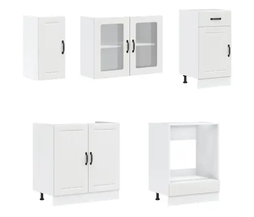 8-Daļīgs Virtuves Skapītis Komplekts, Lucca, Balta Vidaxl