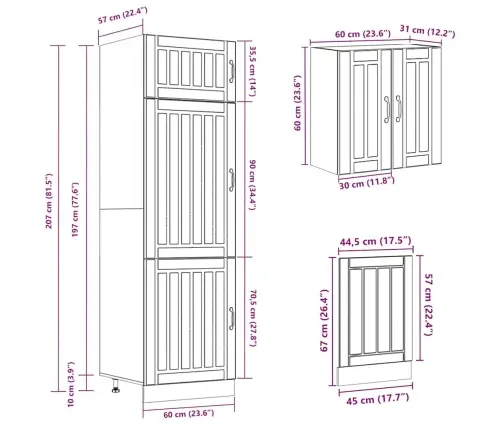 8-Daļīgs Virtuves Skapītis Komplekts, Lucca, Balta Vidaxl