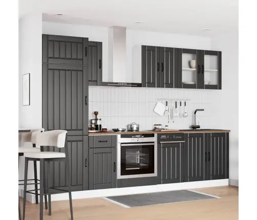 Virtuvinių Spintelių Komplektas, 8 Dalių, Kalmar, Juoda