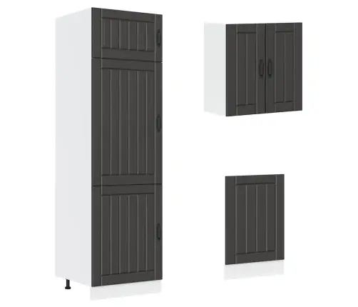 Virtuvinių Spintelių Komplektas, 8 Dalių, Kalmar, Juoda