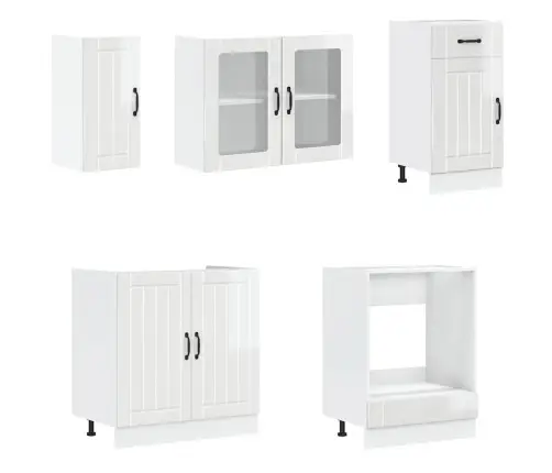 Virtuvinių Spintelių Komplektas, 8 Dalių, Lucca, Balta