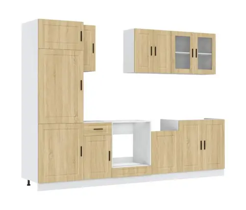 8-Daļīgs Virtuves Skapītis Komplekts, Porto, Ozolkoka Vidaxl