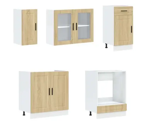 8-Daļīgs Virtuves Skapītis Komplekts, Porto, Ozolkoka Vidaxl