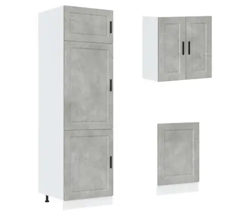 8-Daļīgs Virtuves Skapītis Komplekts, Kalmar, Betona Pelēks Vidaxl