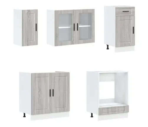 8-Osaline Köögikapi Komplekt Kalmar, Tehispuit