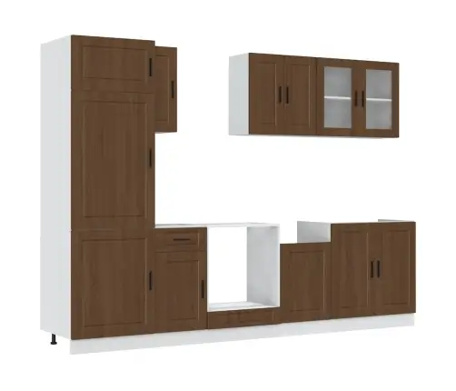 Virtuvinių Spintelių Komplektas, 8 Dalių, Kalmar, Ruda