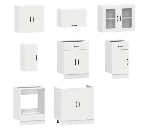 8-Daļīgs Virtuves Skapītis Komplekts, Kalmar, Balta Vidaxl