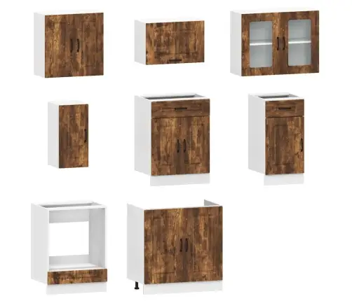 8-Daļīgs Virtuves Skapītis Komplekts, Kalmar, Ozola Krāsa Vidaxl