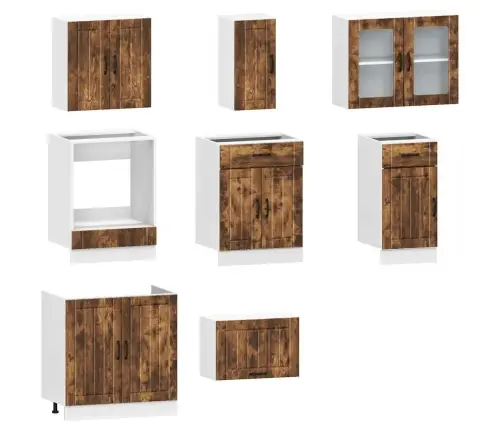 8-Daļīgs Virtuves Skapītis Komplekts, Lucca, Ozola Krāsa Vidaxl