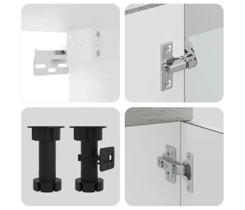 Virtuvinių Spintelių Komplektas, 8 Dalių, Kalmar, Pilka